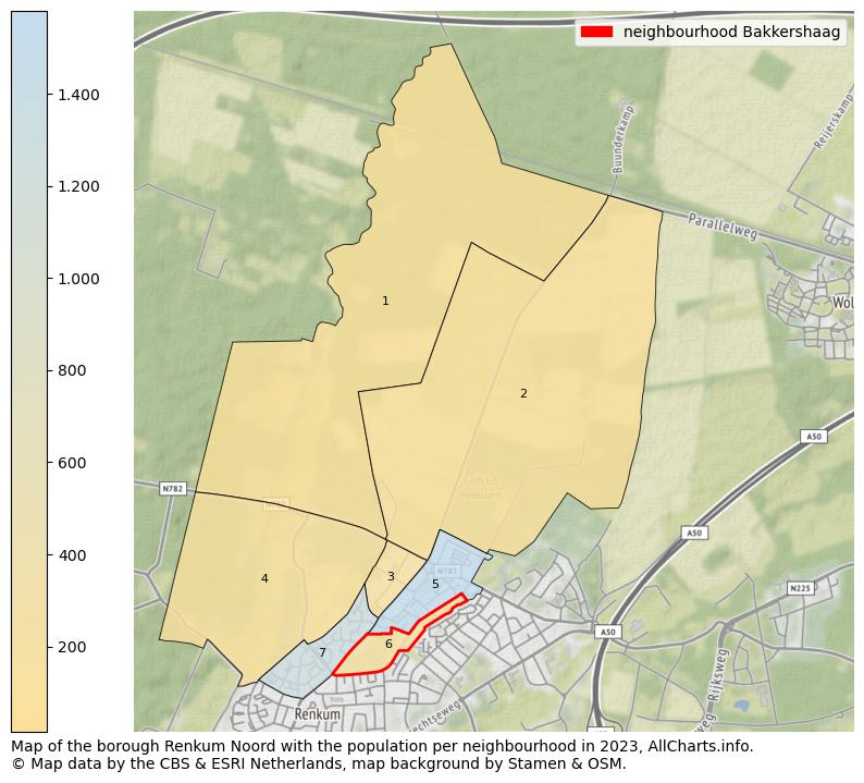 Map of the borough Renkum Noord with the population per neighbourhood in 2023. This page shows a lot of information about residents (such as the distribution by age groups, family composition, gender, native or Dutch with an immigration background, ...), homes (numbers, types, price development, use, type of property, ...) and more (car ownership, energy consumption, ...) based on open data from the Dutch Central Bureau of Statistics and various other sources!