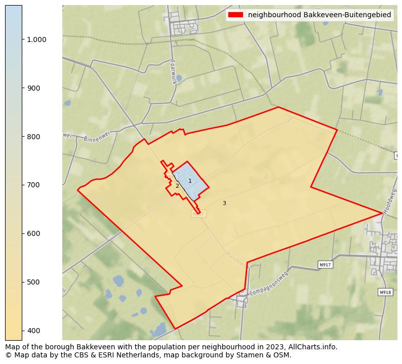 Map of the borough Bakkeveen with the population per neighbourhood in 2023. This page shows a lot of information about residents (such as the distribution by age groups, family composition, gender, native or Dutch with an immigration background, ...), homes (numbers, types, price development, use, type of property, ...) and more (car ownership, energy consumption, ...) based on open data from the Dutch Central Bureau of Statistics and various other sources!
