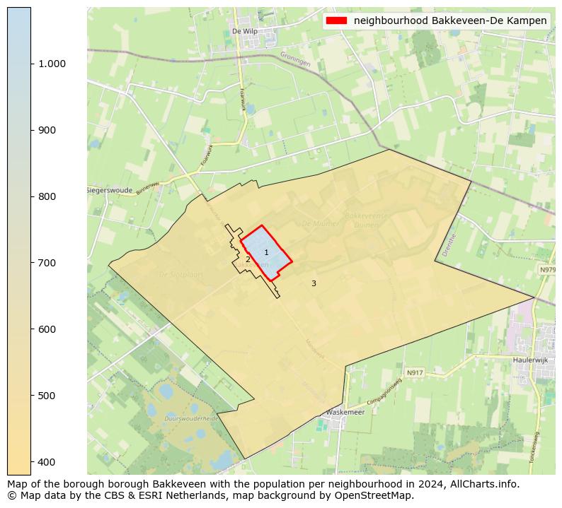 Image of the neighbourhood Bakkeveen-De Kampen at the map. This image is used as introduction to this page. This page shows a lot of information about the population in the neighbourhood Bakkeveen-De Kampen (such as the distribution by age groups of the residents, the composition of households, whether inhabitants are natives or Dutch with an immigration background, data about the houses (numbers, types, price development, use, type of property, ...) and more (car ownership, energy consumption, ...) based on open data from the Dutch Central Bureau of Statistics and various other sources!