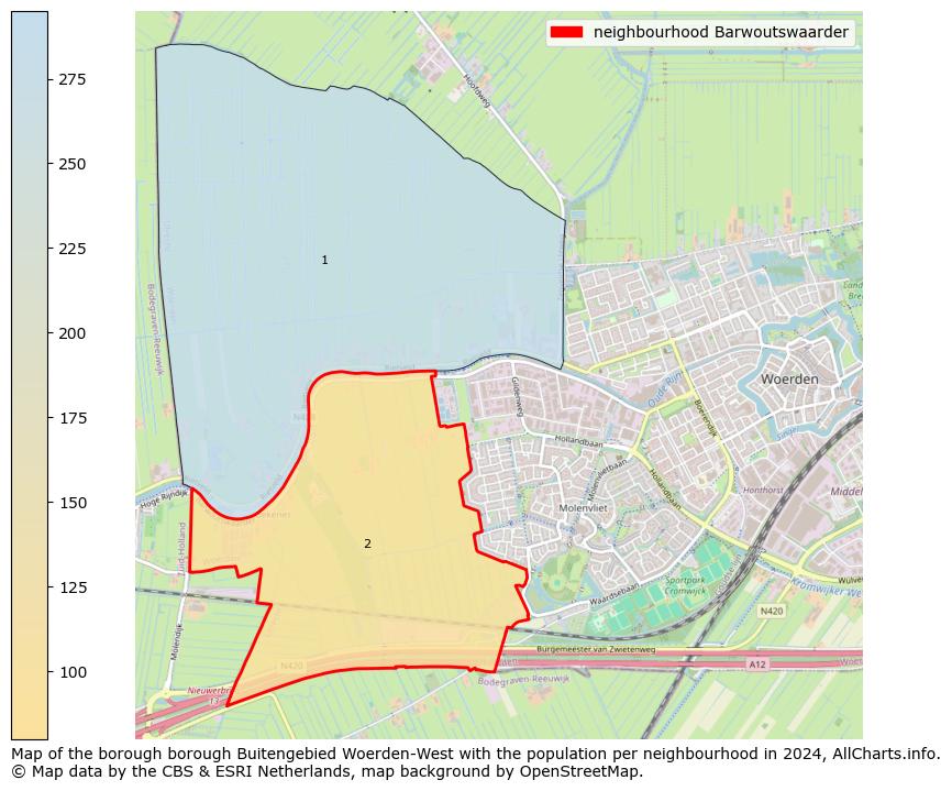 Image of the neighbourhood Barwoutswaarder at the map. This image is used as introduction to this page. This page shows a lot of information about the population in the neighbourhood Barwoutswaarder (such as the distribution by age groups of the residents, the composition of households, whether inhabitants are natives or Dutch with an immigration background, data about the houses (numbers, types, price development, use, type of property, ...) and more (car ownership, energy consumption, ...) based on open data from the Dutch Central Bureau of Statistics and various other sources!