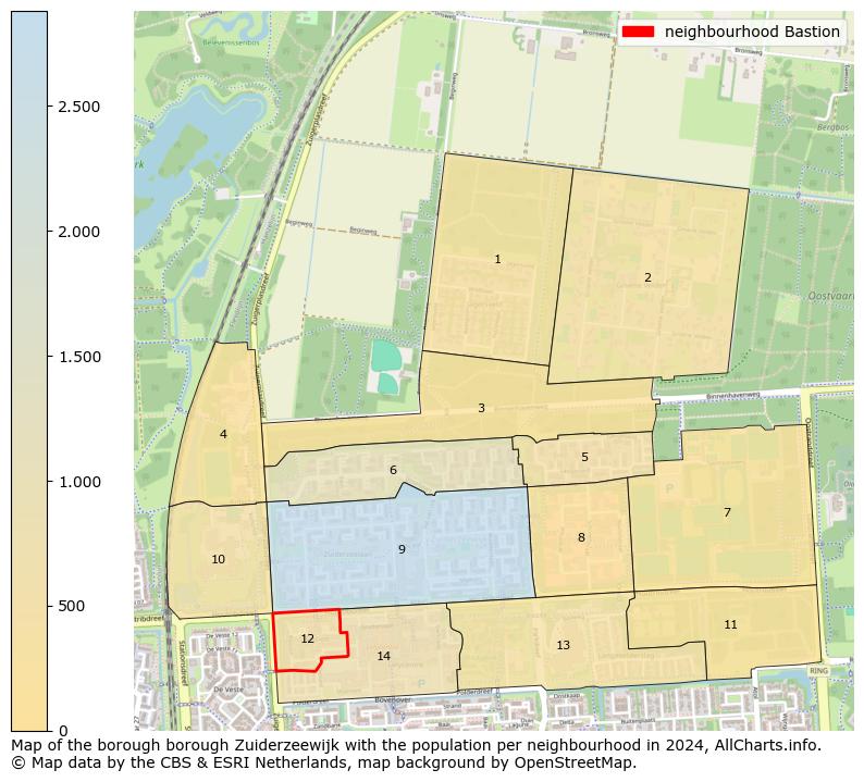 Image of the neighbourhood Bastion at the map. This image is used as introduction to this page. This page shows a lot of information about the population in the neighbourhood Bastion (such as the distribution by age groups of the residents, the composition of households, whether inhabitants are natives or Dutch with an immigration background, data about the houses (numbers, types, price development, use, type of property, ...) and more (car ownership, energy consumption, ...) based on open data from the Dutch Central Bureau of Statistics and various other sources!