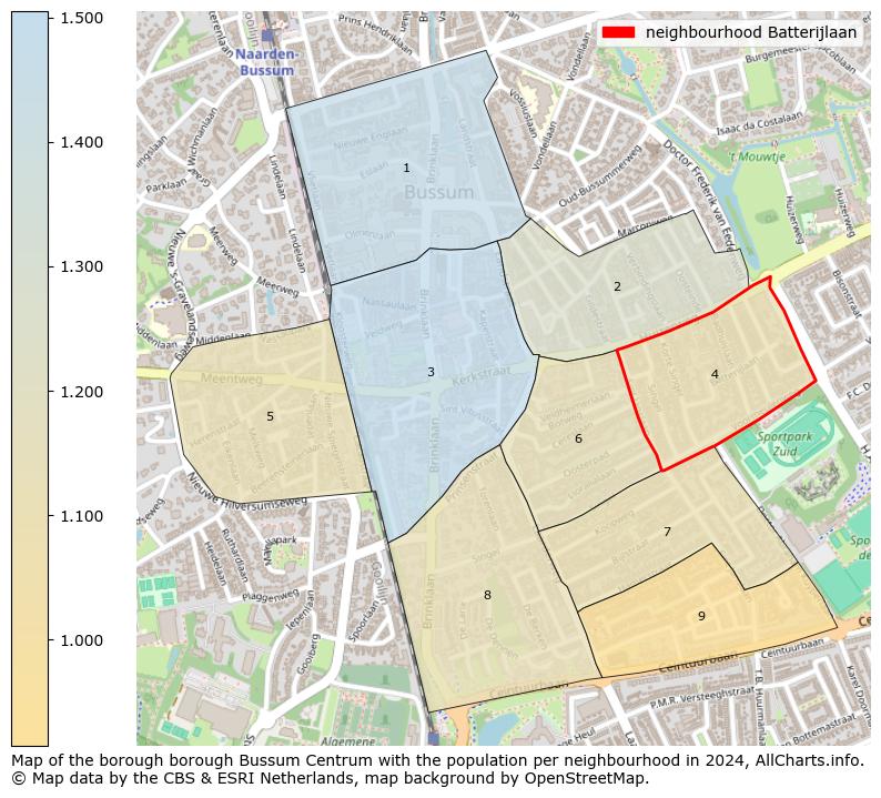 Image of the neighbourhood Batterijlaan at the map. This image is used as introduction to this page. This page shows a lot of information about the population in the neighbourhood Batterijlaan (such as the distribution by age groups of the residents, the composition of households, whether inhabitants are natives or Dutch with an immigration background, data about the houses (numbers, types, price development, use, type of property, ...) and more (car ownership, energy consumption, ...) based on open data from the Dutch Central Bureau of Statistics and various other sources!