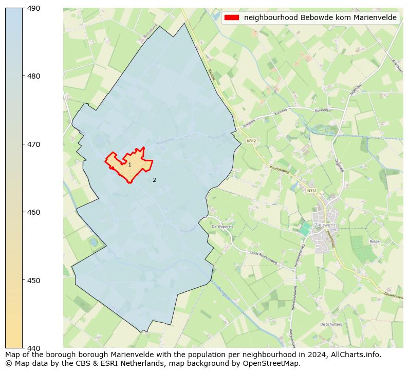 Image of the neighbourhood Bebowde kom Marienvelde at the map. This image is used as introduction to this page. This page shows a lot of information about the population in the neighbourhood Bebowde kom Marienvelde (such as the distribution by age groups of the residents, the composition of households, whether inhabitants are natives or Dutch with an immigration background, data about the houses (numbers, types, price development, use, type of property, ...) and more (car ownership, energy consumption, ...) based on open data from the Dutch Central Bureau of Statistics and various other sources!