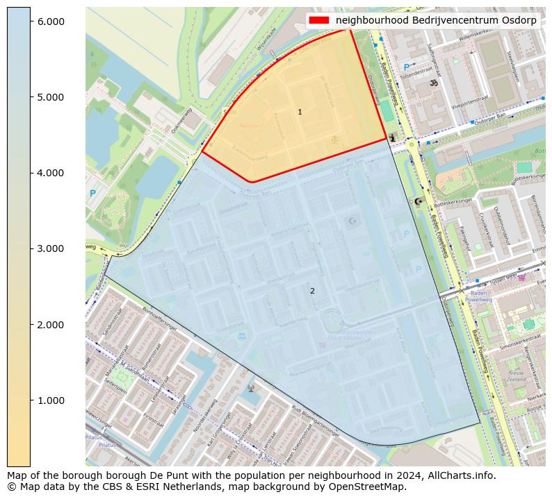 Image of the neighbourhood Bedrijvencentrum Osdorp at the map. This image is used as introduction to this page. This page shows a lot of information about the population in the neighbourhood Bedrijvencentrum Osdorp (such as the distribution by age groups of the residents, the composition of households, whether inhabitants are natives or Dutch with an immigration background, data about the houses (numbers, types, price development, use, type of property, ...) and more (car ownership, energy consumption, ...) based on open data from the Dutch Central Bureau of Statistics and various other sources!