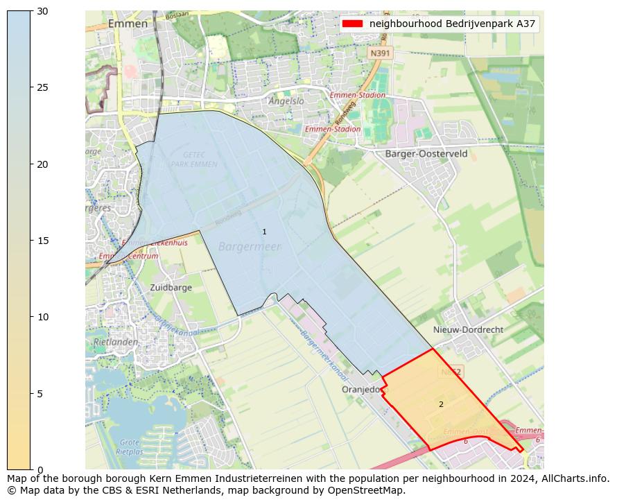 Image of the neighbourhood Bedrijvenpark A37 at the map. This image is used as introduction to this page. This page shows a lot of information about the population in the neighbourhood Bedrijvenpark A37 (such as the distribution by age groups of the residents, the composition of households, whether inhabitants are natives or Dutch with an immigration background, data about the houses (numbers, types, price development, use, type of property, ...) and more (car ownership, energy consumption, ...) based on open data from the Dutch Central Bureau of Statistics and various other sources!