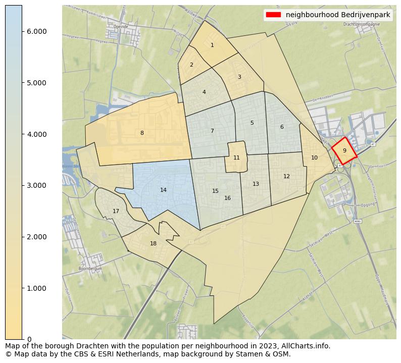 Map of the borough Drachten with the population per neighbourhood in 2021. This page shows a lot of information about residents (such as the distribution by age groups, family composition, gender, native or Dutch with an immigration background, ...), homes (numbers, types, price development, use, type of property, ...) and more (car ownership, energy consumption, ...) based on open data from the Dutch Central Bureau of Statistics and various other sources!