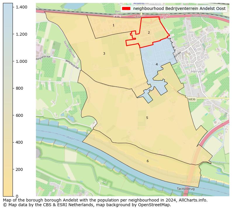 Image of the neighbourhood Bedrijventerrein Andelst Oost at the map. This image is used as introduction to this page. This page shows a lot of information about the population in the neighbourhood Bedrijventerrein Andelst Oost (such as the distribution by age groups of the residents, the composition of households, whether inhabitants are natives or Dutch with an immigration background, data about the houses (numbers, types, price development, use, type of property, ...) and more (car ownership, energy consumption, ...) based on open data from the Dutch Central Bureau of Statistics and various other sources!