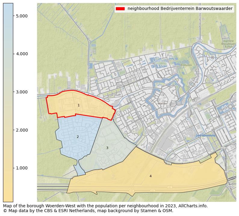 Map of the borough Woerden-West with the population per neighbourhood in 2022. This page shows a lot of information about residents (such as the distribution by age groups, family composition, gender, native or Dutch with an immigration background, ...), homes (numbers, types, price development, use, type of property, ...) and more (car ownership, energy consumption, ...) based on open data from the Dutch Central Bureau of Statistics and various other sources!