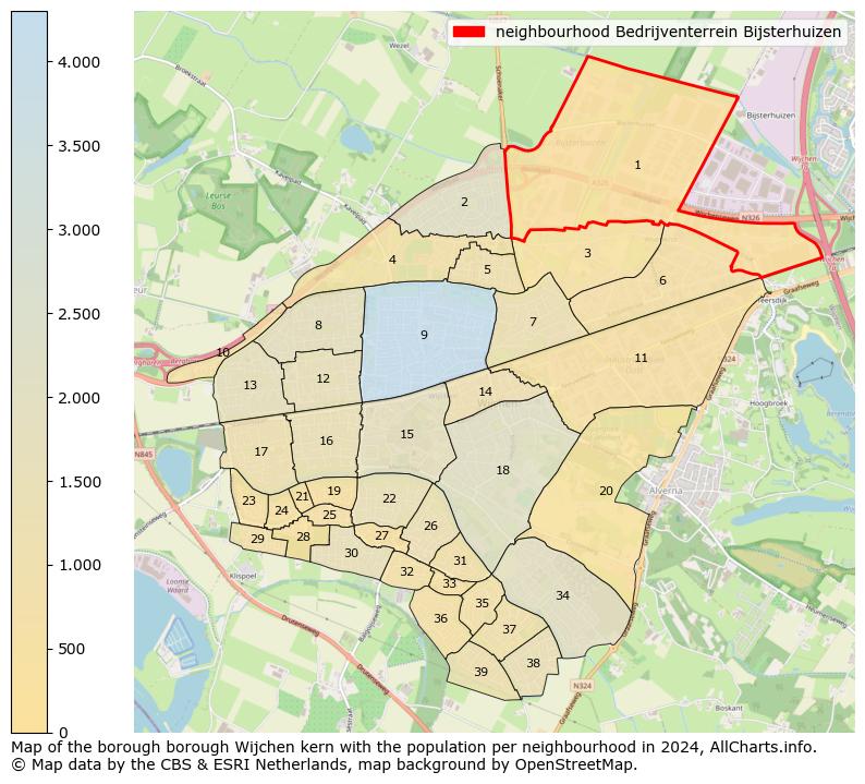 Image of the neighbourhood Bedrijventerrein Bijsterhuizen at the map. This image is used as introduction to this page. This page shows a lot of information about the population in the neighbourhood Bedrijventerrein Bijsterhuizen (such as the distribution by age groups of the residents, the composition of households, whether inhabitants are natives or Dutch with an immigration background, data about the houses (numbers, types, price development, use, type of property, ...) and more (car ownership, energy consumption, ...) based on open data from the Dutch Central Bureau of Statistics and various other sources!