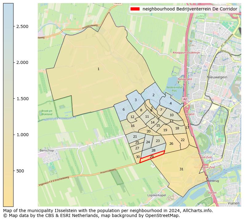 Image of the neighbourhood Bedrijventerrein De Corridor at the map. This image is used as introduction to this page. This page shows a lot of information about the population in the neighbourhood Bedrijventerrein De Corridor (such as the distribution by age groups of the residents, the composition of households, whether inhabitants are natives or Dutch with an immigration background, data about the houses (numbers, types, price development, use, type of property, ...) and more (car ownership, energy consumption, ...) based on open data from the Dutch Central Bureau of Statistics and various other sources!