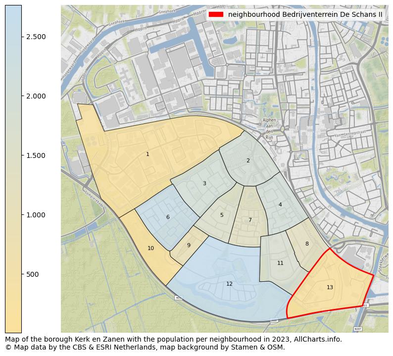 Map of the borough Kerk en Zanen with the population per neighbourhood in 2022. This page shows a lot of information about residents (such as the distribution by age groups, family composition, gender, native or Dutch with an immigration background, ...), homes (numbers, types, price development, use, type of property, ...) and more (car ownership, energy consumption, ...) based on open data from the Dutch Central Bureau of Statistics and various other sources!