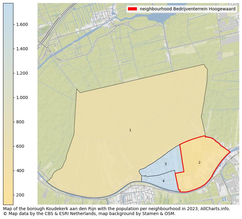 Map of the borough Koudekerk aan den Rijn with the population per neighbourhood in 2022. This page shows a lot of information about residents (such as the distribution by age groups, family composition, gender, native or Dutch with an immigration background, ...), homes (numbers, types, price development, use, type of property, ...) and more (car ownership, energy consumption, ...) based on open data from the Dutch Central Bureau of Statistics and various other sources!