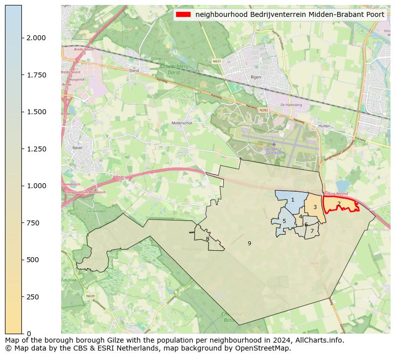 Image of the neighbourhood Bedrijventerrein Midden-Brabant Poort at the map. This image is used as introduction to this page. This page shows a lot of information about the population in the neighbourhood Bedrijventerrein Midden-Brabant Poort (such as the distribution by age groups of the residents, the composition of households, whether inhabitants are natives or Dutch with an immigration background, data about the houses (numbers, types, price development, use, type of property, ...) and more (car ownership, energy consumption, ...) based on open data from the Dutch Central Bureau of Statistics and various other sources!