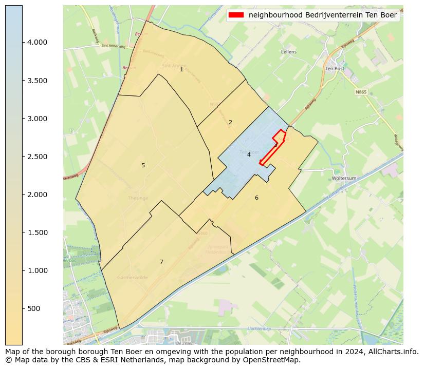 Image of the neighbourhood Bedrijventerrein Ten Boer at the map. This image is used as introduction to this page. This page shows a lot of information about the population in the neighbourhood Bedrijventerrein Ten Boer (such as the distribution by age groups of the residents, the composition of households, whether inhabitants are natives or Dutch with an immigration background, data about the houses (numbers, types, price development, use, type of property, ...) and more (car ownership, energy consumption, ...) based on open data from the Dutch Central Bureau of Statistics and various other sources!