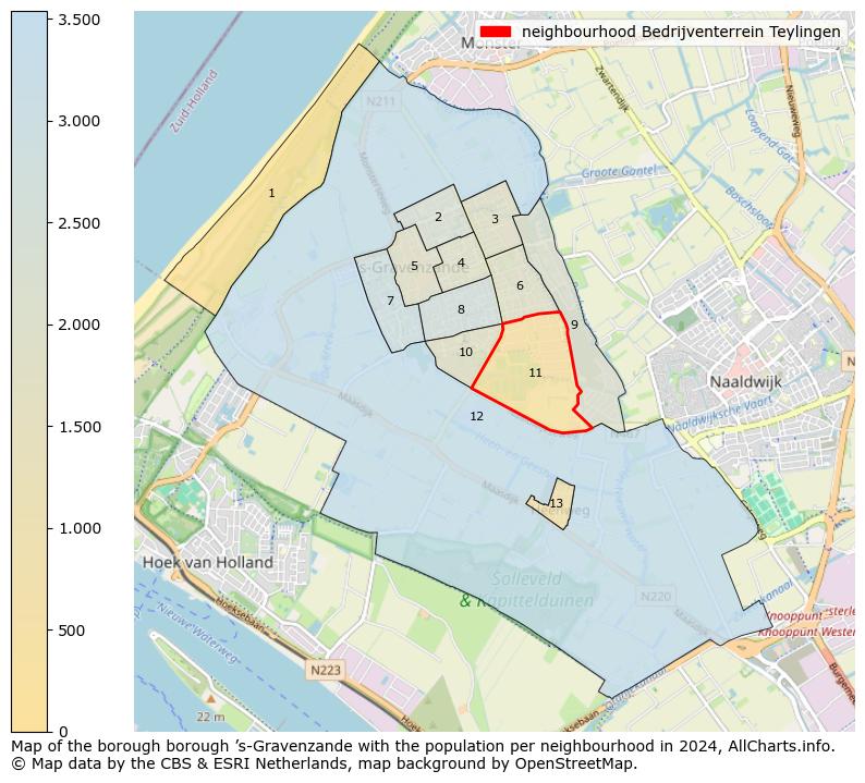 Image of the neighbourhood Bedrijventerrein Teylingen at the map. This image is used as introduction to this page. This page shows a lot of information about the population in the neighbourhood Bedrijventerrein Teylingen (such as the distribution by age groups of the residents, the composition of households, whether inhabitants are natives or Dutch with an immigration background, data about the houses (numbers, types, price development, use, type of property, ...) and more (car ownership, energy consumption, ...) based on open data from the Dutch Central Bureau of Statistics and various other sources!