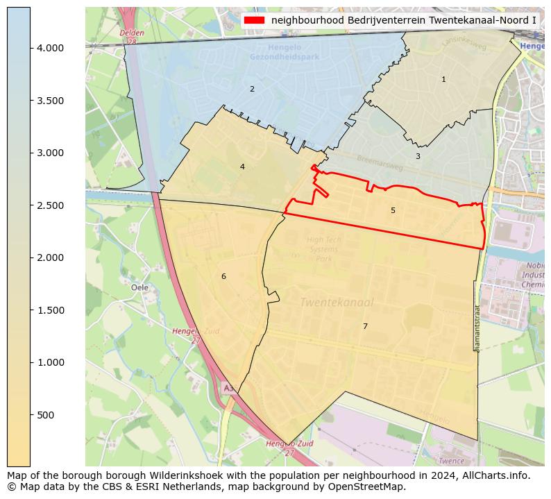 Image of the neighbourhood Bedrijventerrein Twentekanaal-Noord I at the map. This image is used as introduction to this page. This page shows a lot of information about the population in the neighbourhood Bedrijventerrein Twentekanaal-Noord I (such as the distribution by age groups of the residents, the composition of households, whether inhabitants are natives or Dutch with an immigration background, data about the houses (numbers, types, price development, use, type of property, ...) and more (car ownership, energy consumption, ...) based on open data from the Dutch Central Bureau of Statistics and various other sources!