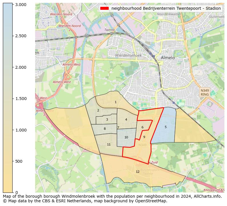 Image of the neighbourhood Bedrijventerrein Twentepoort - Stadion at the map. This image is used as introduction to this page. This page shows a lot of information about the population in the neighbourhood Bedrijventerrein Twentepoort - Stadion (such as the distribution by age groups of the residents, the composition of households, whether inhabitants are natives or Dutch with an immigration background, data about the houses (numbers, types, price development, use, type of property, ...) and more (car ownership, energy consumption, ...) based on open data from the Dutch Central Bureau of Statistics and various other sources!