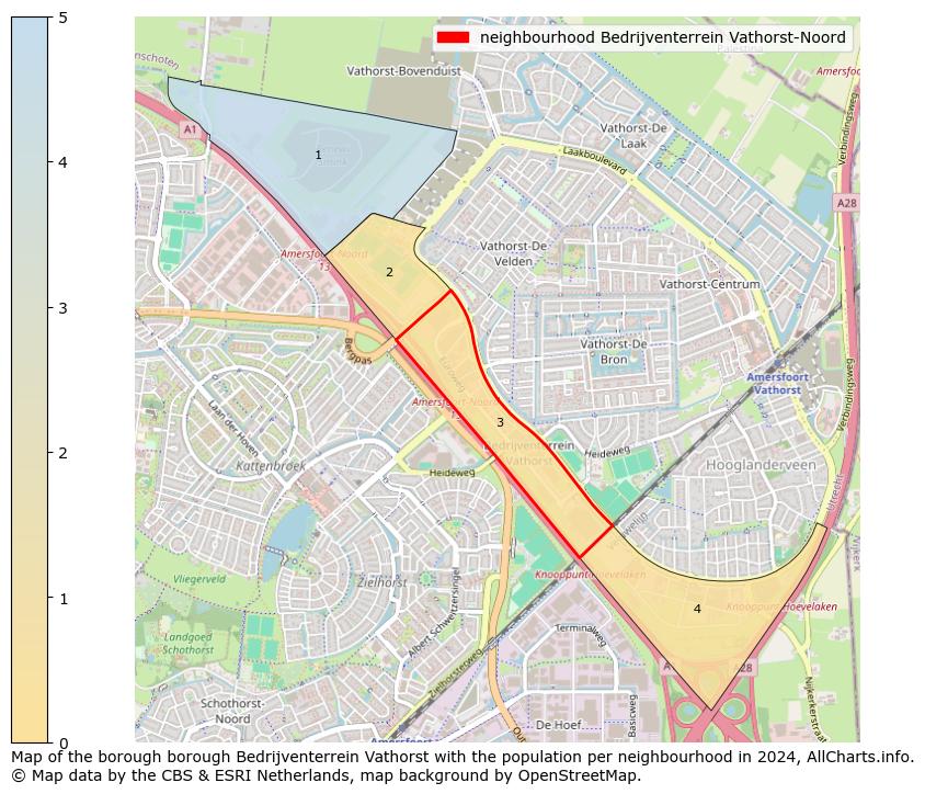 Image of the neighbourhood Bedrijventerrein Vathorst-Noord at the map. This image is used as introduction to this page. This page shows a lot of information about the population in the neighbourhood Bedrijventerrein Vathorst-Noord (such as the distribution by age groups of the residents, the composition of households, whether inhabitants are natives or Dutch with an immigration background, data about the houses (numbers, types, price development, use, type of property, ...) and more (car ownership, energy consumption, ...) based on open data from the Dutch Central Bureau of Statistics and various other sources!