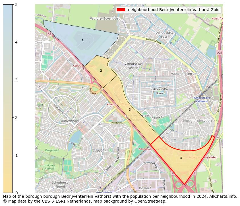 Image of the neighbourhood Bedrijventerrein Vathorst-Zuid at the map. This image is used as introduction to this page. This page shows a lot of information about the population in the neighbourhood Bedrijventerrein Vathorst-Zuid (such as the distribution by age groups of the residents, the composition of households, whether inhabitants are natives or Dutch with an immigration background, data about the houses (numbers, types, price development, use, type of property, ...) and more (car ownership, energy consumption, ...) based on open data from the Dutch Central Bureau of Statistics and various other sources!