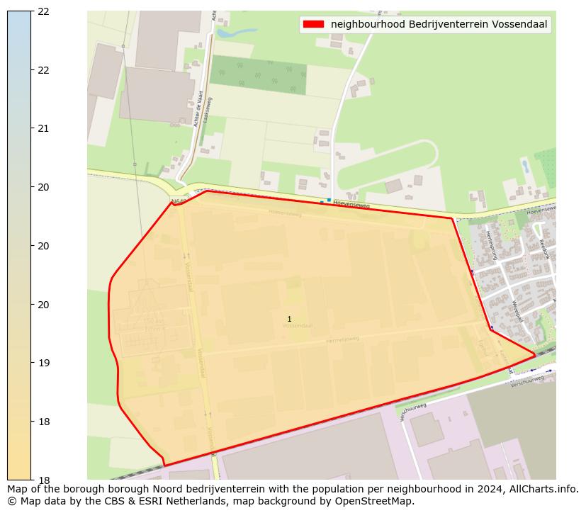 Image of the neighbourhood Bedrijventerrein Vossendaal at the map. This image is used as introduction to this page. This page shows a lot of information about the population in the neighbourhood Bedrijventerrein Vossendaal (such as the distribution by age groups of the residents, the composition of households, whether inhabitants are natives or Dutch with an immigration background, data about the houses (numbers, types, price development, use, type of property, ...) and more (car ownership, energy consumption, ...) based on open data from the Dutch Central Bureau of Statistics and various other sources!