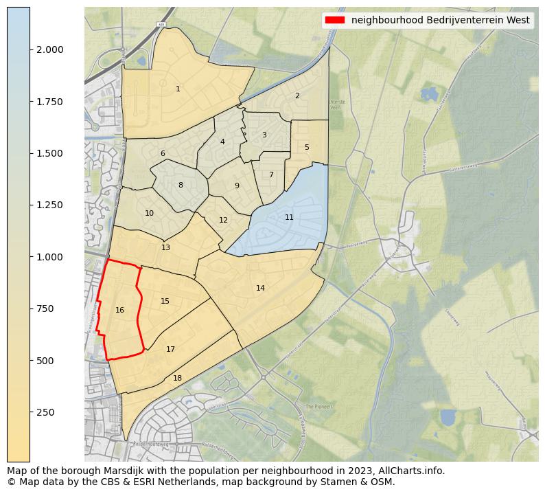 Map of the borough Marsdijk with the population per neighbourhood in 2021. This page shows a lot of information about residents (such as the distribution by age groups, family composition, gender, native or Dutch with an immigration background, ...), homes (numbers, types, price development, use, type of property, ...) and more (car ownership, energy consumption, ...) based on open data from the Dutch Central Bureau of Statistics and various other sources!