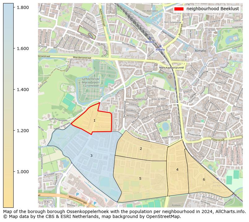 Image of the neighbourhood Beeklust at the map. This image is used as introduction to this page. This page shows a lot of information about the population in the neighbourhood Beeklust (such as the distribution by age groups of the residents, the composition of households, whether inhabitants are natives or Dutch with an immigration background, data about the houses (numbers, types, price development, use, type of property, ...) and more (car ownership, energy consumption, ...) based on open data from the Dutch Central Bureau of Statistics and various other sources!