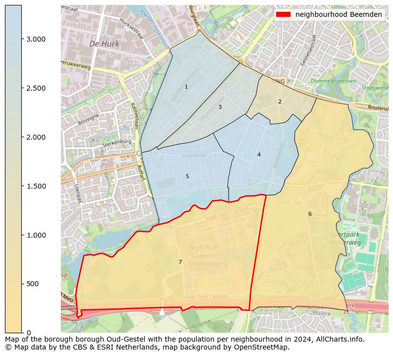 Image of the neighbourhood Beemden at the map. This image is used as introduction to this page. This page shows a lot of information about the population in the neighbourhood Beemden (such as the distribution by age groups of the residents, the composition of households, whether inhabitants are natives or Dutch with an immigration background, data about the houses (numbers, types, price development, use, type of property, ...) and more (car ownership, energy consumption, ...) based on open data from the Dutch Central Bureau of Statistics and various other sources!