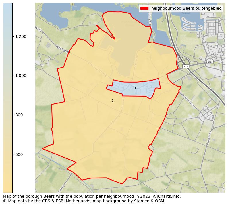 Map of the borough Beers with the population per neighbourhood in 2023. This page shows a lot of information about residents (such as the distribution by age groups, family composition, gender, native or Dutch with an immigration background, ...), homes (numbers, types, price development, use, type of property, ...) and more (car ownership, energy consumption, ...) based on open data from the Dutch Central Bureau of Statistics and various other sources!