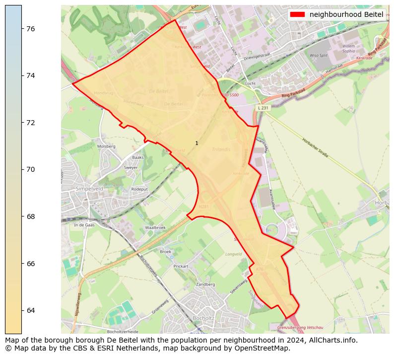 Image of the neighbourhood Beitel at the map. This image is used as introduction to this page. This page shows a lot of information about the population in the neighbourhood Beitel (such as the distribution by age groups of the residents, the composition of households, whether inhabitants are natives or Dutch with an immigration background, data about the houses (numbers, types, price development, use, type of property, ...) and more (car ownership, energy consumption, ...) based on open data from the Dutch Central Bureau of Statistics and various other sources!