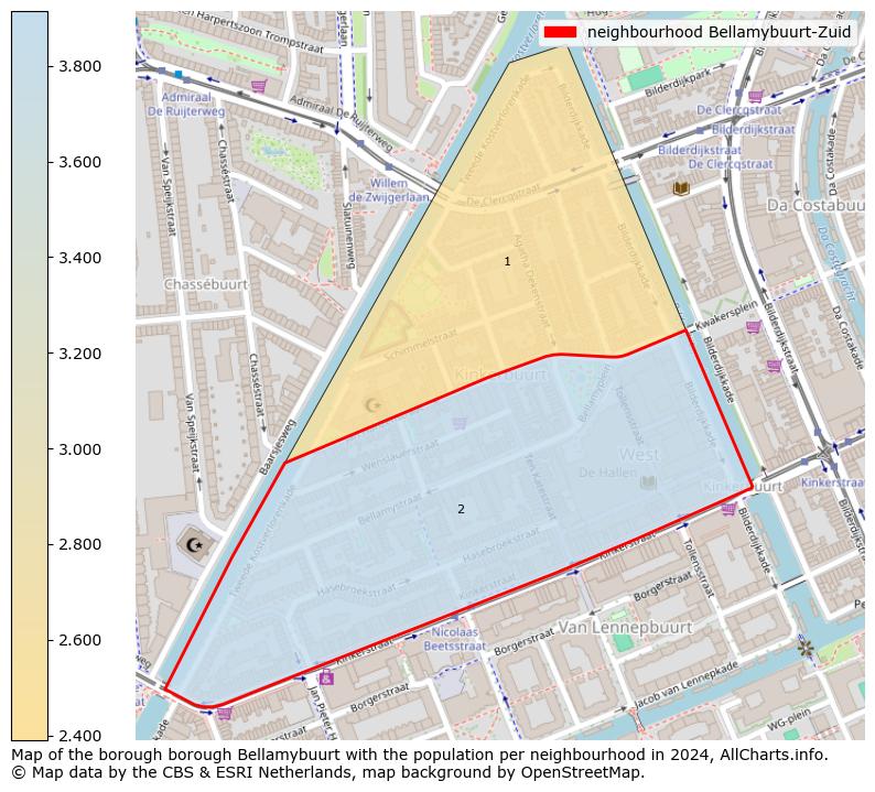 Image of the neighbourhood Bellamybuurt-Zuid at the map. This image is used as introduction to this page. This page shows a lot of information about the population in the neighbourhood Bellamybuurt-Zuid (such as the distribution by age groups of the residents, the composition of households, whether inhabitants are natives or Dutch with an immigration background, data about the houses (numbers, types, price development, use, type of property, ...) and more (car ownership, energy consumption, ...) based on open data from the Dutch Central Bureau of Statistics and various other sources!