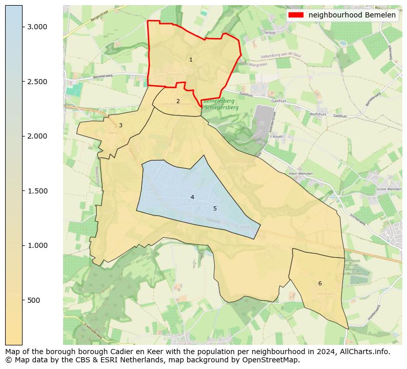 Image of the neighbourhood Bemelen at the map. This image is used as introduction to this page. This page shows a lot of information about the population in the neighbourhood Bemelen (such as the distribution by age groups of the residents, the composition of households, whether inhabitants are natives or Dutch with an immigration background, data about the houses (numbers, types, price development, use, type of property, ...) and more (car ownership, energy consumption, ...) based on open data from the Dutch Central Bureau of Statistics and various other sources!