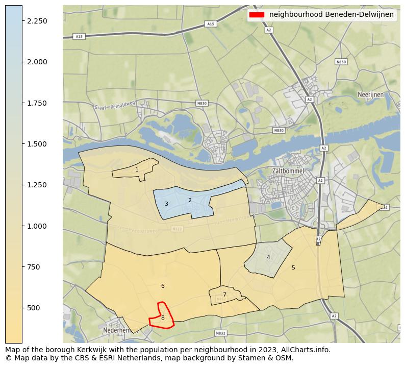 Map of the borough Kerkwijk with the population per neighbourhood in 2023. This page shows a lot of information about residents (such as the distribution by age groups, family composition, gender, native or Dutch with an immigration background, ...), homes (numbers, types, price development, use, type of property, ...) and more (car ownership, energy consumption, ...) based on open data from the Dutch Central Bureau of Statistics and various other sources!
