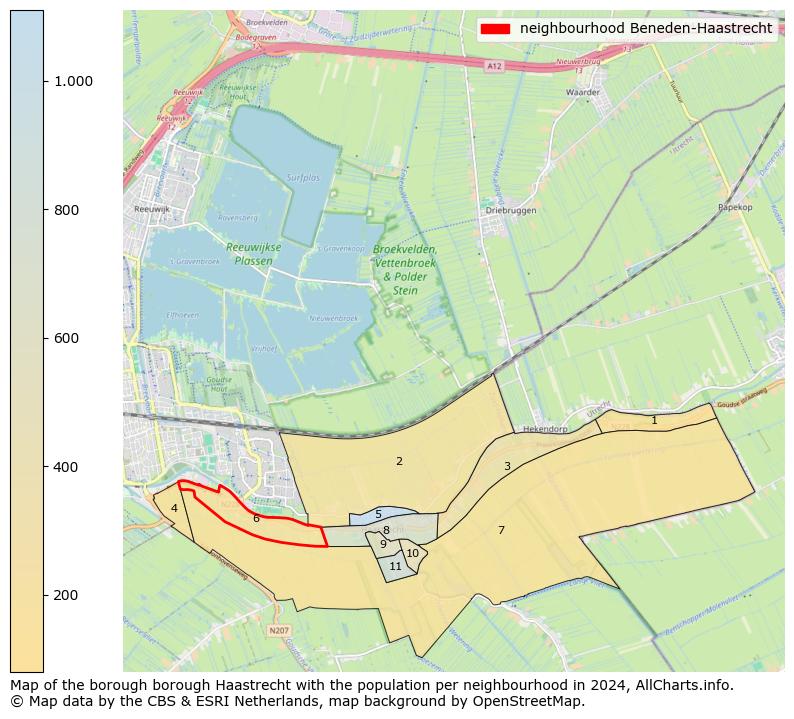 Image of the neighbourhood Beneden-Haastrecht at the map. This image is used as introduction to this page. This page shows a lot of information about the population in the neighbourhood Beneden-Haastrecht (such as the distribution by age groups of the residents, the composition of households, whether inhabitants are natives or Dutch with an immigration background, data about the houses (numbers, types, price development, use, type of property, ...) and more (car ownership, energy consumption, ...) based on open data from the Dutch Central Bureau of Statistics and various other sources!