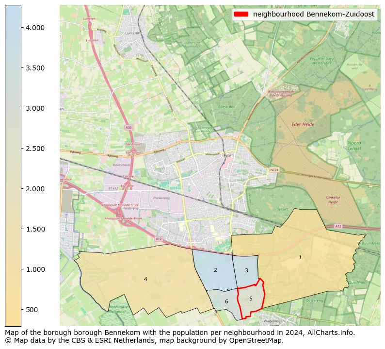 Image of the neighbourhood Bennekom-Zuidoost at the map. This image is used as introduction to this page. This page shows a lot of information about the population in the neighbourhood Bennekom-Zuidoost (such as the distribution by age groups of the residents, the composition of households, whether inhabitants are natives or Dutch with an immigration background, data about the houses (numbers, types, price development, use, type of property, ...) and more (car ownership, energy consumption, ...) based on open data from the Dutch Central Bureau of Statistics and various other sources!