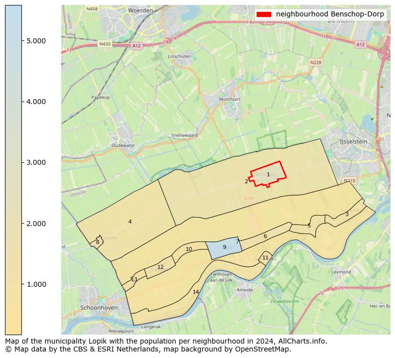 Image of the neighbourhood Benschop-Dorp at the map. This image is used as introduction to this page. This page shows a lot of information about the population in the neighbourhood Benschop-Dorp (such as the distribution by age groups of the residents, the composition of households, whether inhabitants are natives or Dutch with an immigration background, data about the houses (numbers, types, price development, use, type of property, ...) and more (car ownership, energy consumption, ...) based on open data from the Dutch Central Bureau of Statistics and various other sources!