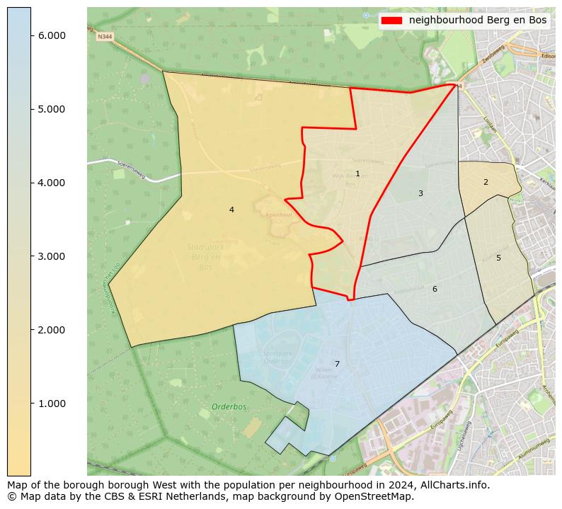 Image of the neighbourhood Berg en Bos at the map. This image is used as introduction to this page. This page shows a lot of information about the population in the neighbourhood Berg en Bos (such as the distribution by age groups of the residents, the composition of households, whether inhabitants are natives or Dutch with an immigration background, data about the houses (numbers, types, price development, use, type of property, ...) and more (car ownership, energy consumption, ...) based on open data from the Dutch Central Bureau of Statistics and various other sources!