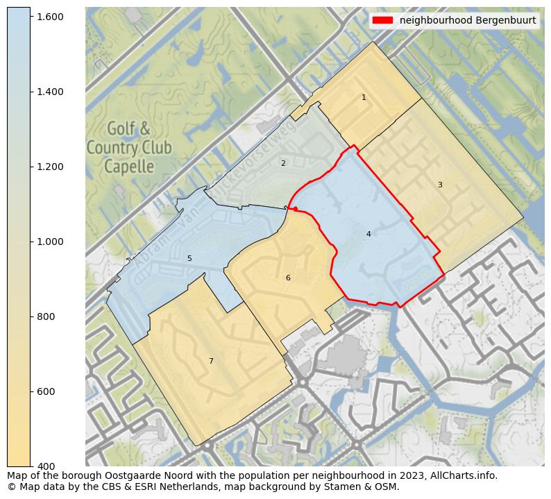 Map of the borough Oostgaarde Noord with the population per neighbourhood in 2023. This page shows a lot of information about residents (such as the distribution by age groups, family composition, gender, native or Dutch with an immigration background, ...), homes (numbers, types, price development, use, type of property, ...) and more (car ownership, energy consumption, ...) based on open data from the Dutch Central Bureau of Statistics and various other sources!