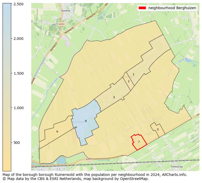 Image of the neighbourhood Berghuizen at the map. This image is used as introduction to this page. This page shows a lot of information about the population in the neighbourhood Berghuizen (such as the distribution by age groups of the residents, the composition of households, whether inhabitants are natives or Dutch with an immigration background, data about the houses (numbers, types, price development, use, type of property, ...) and more (car ownership, energy consumption, ...) based on open data from the Dutch Central Bureau of Statistics and various other sources!