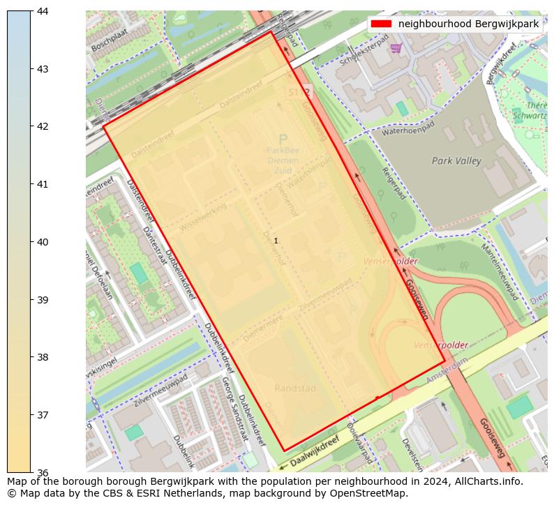 Image of the neighbourhood Bergwijkpark at the map. This image is used as introduction to this page. This page shows a lot of information about the population in the neighbourhood Bergwijkpark (such as the distribution by age groups of the residents, the composition of households, whether inhabitants are natives or Dutch with an immigration background, data about the houses (numbers, types, price development, use, type of property, ...) and more (car ownership, energy consumption, ...) based on open data from the Dutch Central Bureau of Statistics and various other sources!