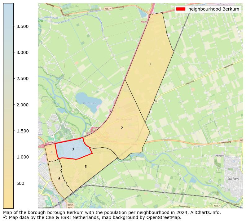 Image of the neighbourhood Berkum at the map. This image is used as introduction to this page. This page shows a lot of information about the population in the neighbourhood Berkum (such as the distribution by age groups of the residents, the composition of households, whether inhabitants are natives or Dutch with an immigration background, data about the houses (numbers, types, price development, use, type of property, ...) and more (car ownership, energy consumption, ...) based on open data from the Dutch Central Bureau of Statistics and various other sources!