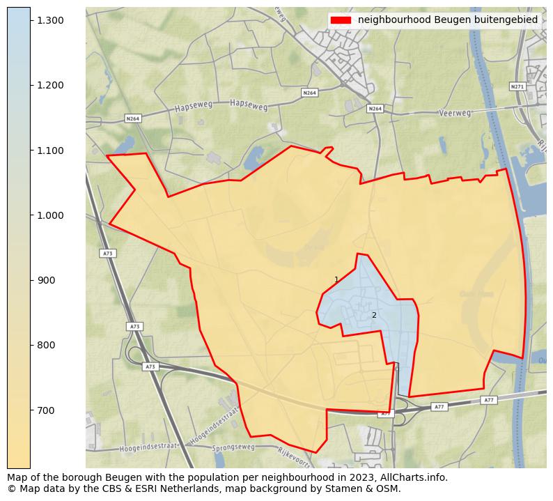 Map of the borough Beugen with the population per neighbourhood in 2023. This page shows a lot of information about residents (such as the distribution by age groups, family composition, gender, native or Dutch with an immigration background, ...), homes (numbers, types, price development, use, type of property, ...) and more (car ownership, energy consumption, ...) based on open data from the Dutch Central Bureau of Statistics and various other sources!