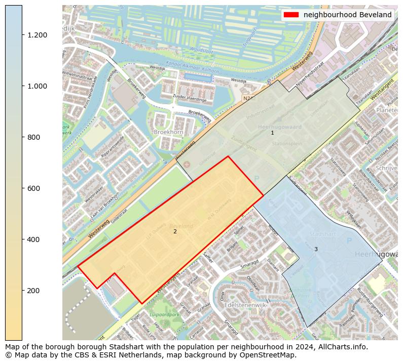 Image of the neighbourhood Beveland at the map. This image is used as introduction to this page. This page shows a lot of information about the population in the neighbourhood Beveland (such as the distribution by age groups of the residents, the composition of households, whether inhabitants are natives or Dutch with an immigration background, data about the houses (numbers, types, price development, use, type of property, ...) and more (car ownership, energy consumption, ...) based on open data from the Dutch Central Bureau of Statistics and various other sources!