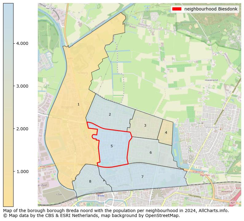 Image of the neighbourhood Biesdonk at the map. This image is used as introduction to this page. This page shows a lot of information about the population in the neighbourhood Biesdonk (such as the distribution by age groups of the residents, the composition of households, whether inhabitants are natives or Dutch with an immigration background, data about the houses (numbers, types, price development, use, type of property, ...) and more (car ownership, energy consumption, ...) based on open data from the Dutch Central Bureau of Statistics and various other sources!