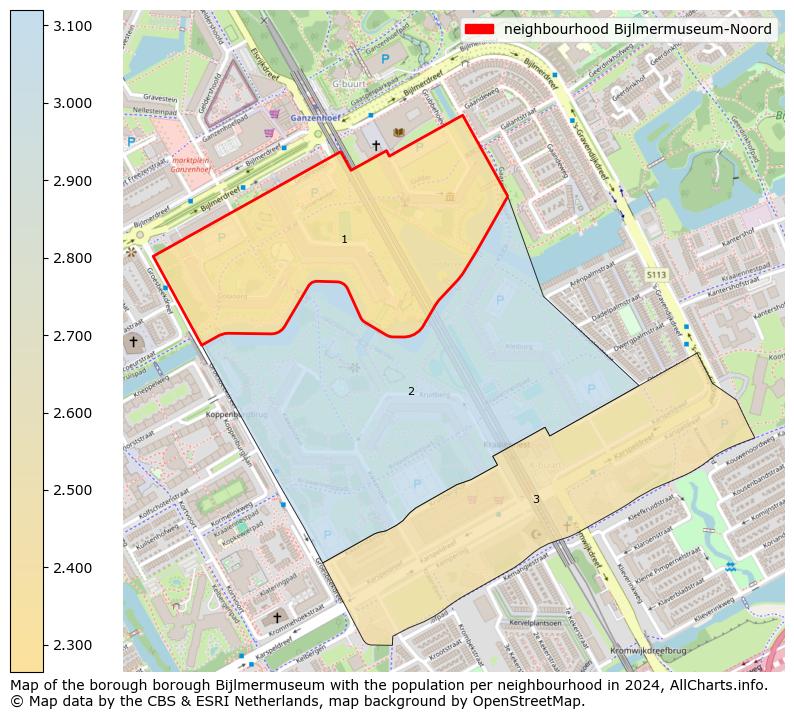 Image of the neighbourhood Bijlmermuseum-Noord at the map. This image is used as introduction to this page. This page shows a lot of information about the population in the neighbourhood Bijlmermuseum-Noord (such as the distribution by age groups of the residents, the composition of households, whether inhabitants are natives or Dutch with an immigration background, data about the houses (numbers, types, price development, use, type of property, ...) and more (car ownership, energy consumption, ...) based on open data from the Dutch Central Bureau of Statistics and various other sources!