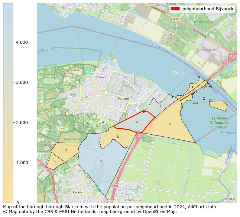 Image of the neighbourhood Bijvanck at the map. This image is used as introduction to this page. This page shows a lot of information about the population in the neighbourhood Bijvanck (such as the distribution by age groups of the residents, the composition of households, whether inhabitants are natives or Dutch with an immigration background, data about the houses (numbers, types, price development, use, type of property, ...) and more (car ownership, energy consumption, ...) based on open data from the Dutch Central Bureau of Statistics and various other sources!