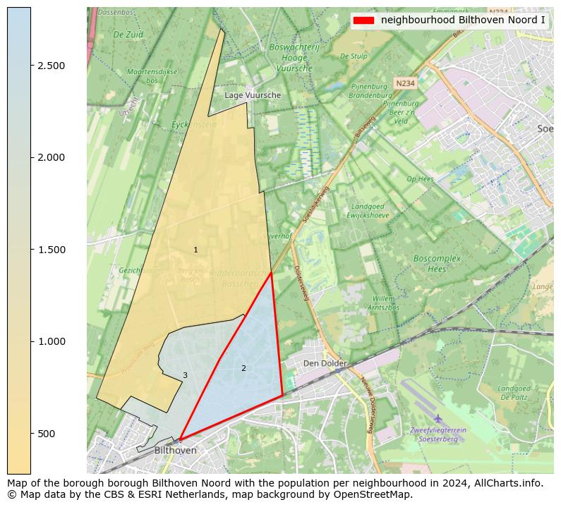 Image of the neighbourhood Bilthoven Noord I at the map. This image is used as introduction to this page. This page shows a lot of information about the population in the neighbourhood Bilthoven Noord I (such as the distribution by age groups of the residents, the composition of households, whether inhabitants are natives or Dutch with an immigration background, data about the houses (numbers, types, price development, use, type of property, ...) and more (car ownership, energy consumption, ...) based on open data from the Dutch Central Bureau of Statistics and various other sources!