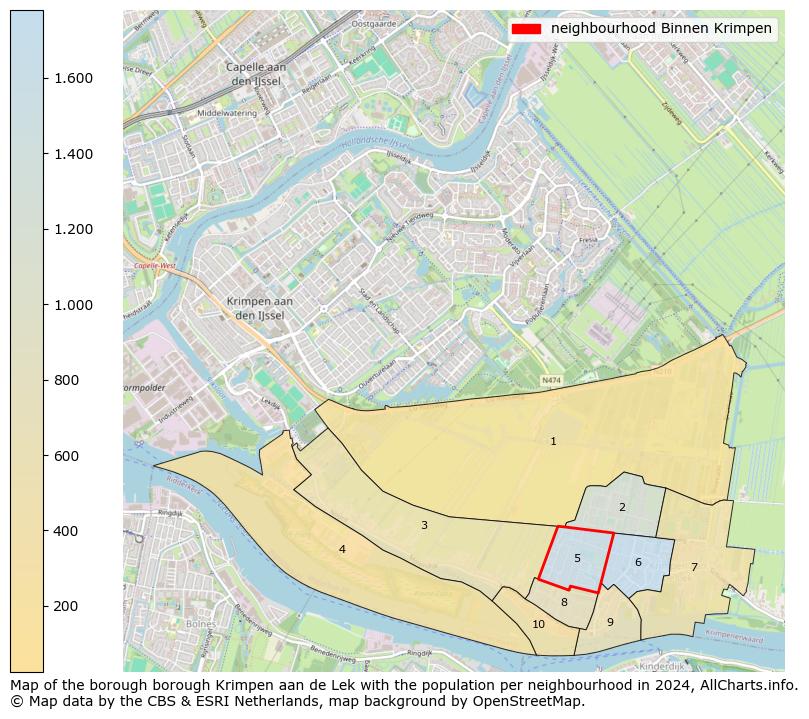 Image of the neighbourhood Binnen Krimpen at the map. This image is used as introduction to this page. This page shows a lot of information about the population in the neighbourhood Binnen Krimpen (such as the distribution by age groups of the residents, the composition of households, whether inhabitants are natives or Dutch with an immigration background, data about the houses (numbers, types, price development, use, type of property, ...) and more (car ownership, energy consumption, ...) based on open data from the Dutch Central Bureau of Statistics and various other sources!