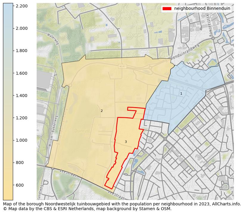 Map of the borough Noordwestelijk tuinbouwgebied with the population per neighbourhood in 2023. This page shows a lot of information about residents (such as the distribution by age groups, family composition, gender, native or Dutch with an immigration background, ...), homes (numbers, types, price development, use, type of property, ...) and more (car ownership, energy consumption, ...) based on open data from the Dutch Central Bureau of Statistics and various other sources!