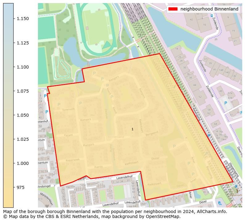 Image of the neighbourhood Binnenland at the map. This image is used as introduction to this page. This page shows a lot of information about the population in the neighbourhood Binnenland (such as the distribution by age groups of the residents, the composition of households, whether inhabitants are natives or Dutch with an immigration background, data about the houses (numbers, types, price development, use, type of property, ...) and more (car ownership, energy consumption, ...) based on open data from the Dutch Central Bureau of Statistics and various other sources!