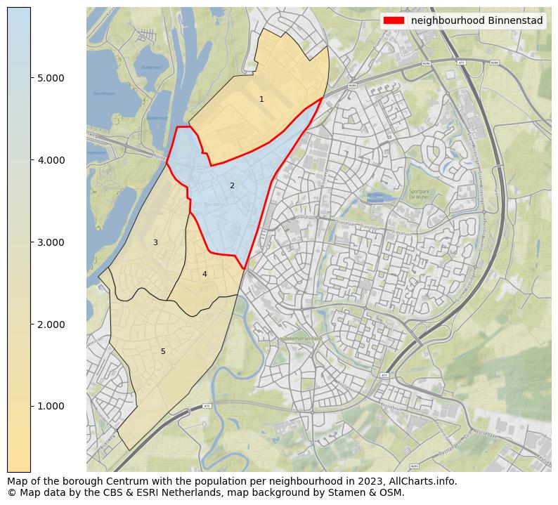 Map of the borough Centrum with the population per neighbourhood in 2023. This page shows a lot of information about residents (such as the distribution by age groups, family composition, gender, native or Dutch with an immigration background, ...), homes (numbers, types, price development, use, type of property, ...) and more (car ownership, energy consumption, ...) based on open data from the Dutch Central Bureau of Statistics and various other sources!